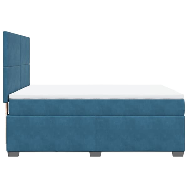 vidaXL Ramsäng med madrass blå 140x190 cm sammet