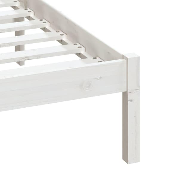 vidaXL Sengeramme hvit 135x190 cm Double heltre