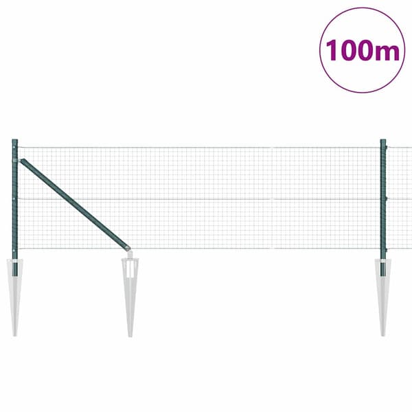 vidaXL Gjerde med innlegg. grønn 0.4 x 100 m Stål
