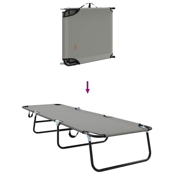 vidaXL Sammenleggbar solstol Grå 188 x 57 x 86,5 cm Polyester