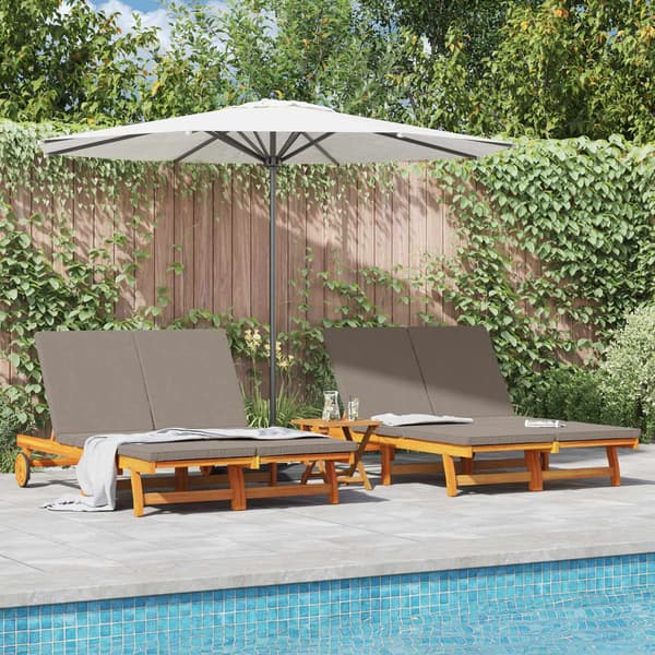 vidaXL Solstol Brun 125 x 200 x 84 cm Solid akasietre