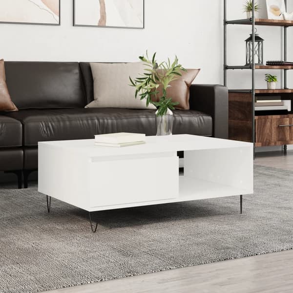 vidaXL Soffbord vit 90x60x35 cm konstruerat trä