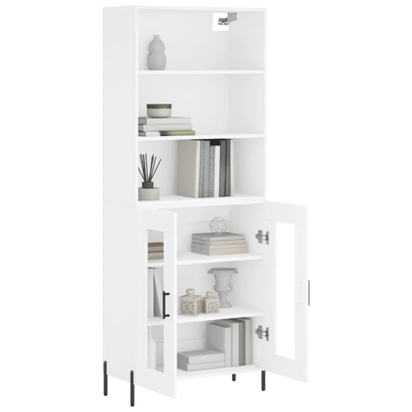 vidaXL Highboard hvit 69,5x34x180 cm konstruert tre