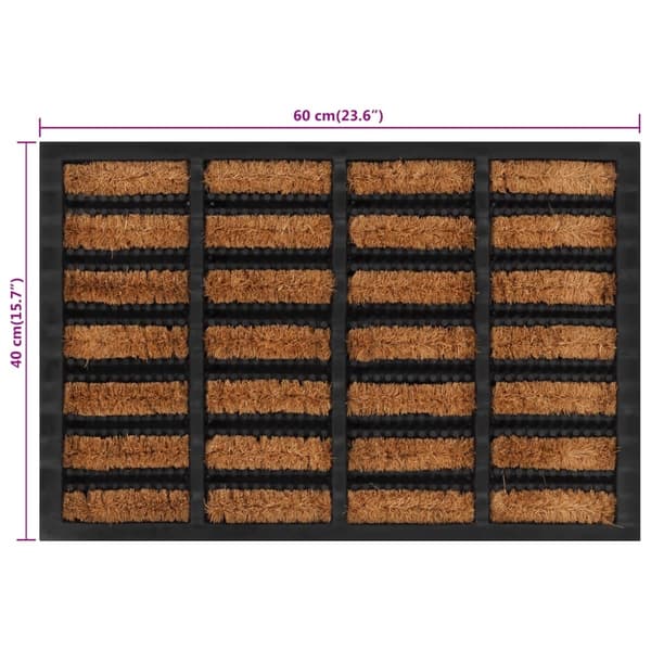 vidaXL Dørmatte rektangulær 40x60 cm gummi og kokosfiber