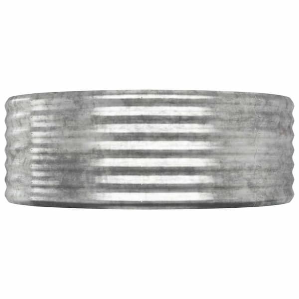 vidaXL Odlingslåda pulverlackerat stål 100x100x36 cm silver