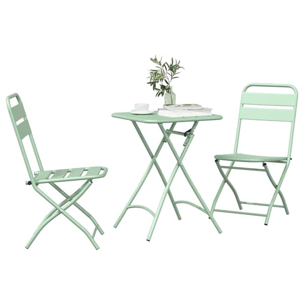 vidaXL Bistrosett 3 pcs grønn Stål