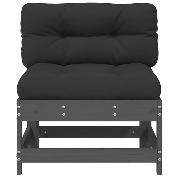 vidaXL Midtsofaer med puter 2 stk grå heltre furu