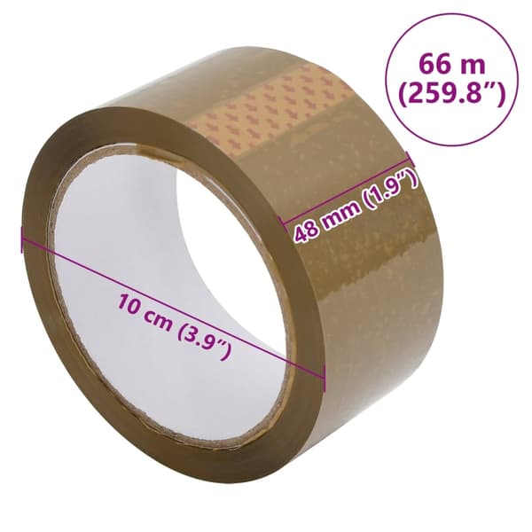 vidaXL Förpackningstejp 36 st brun 48 mm x 66 m