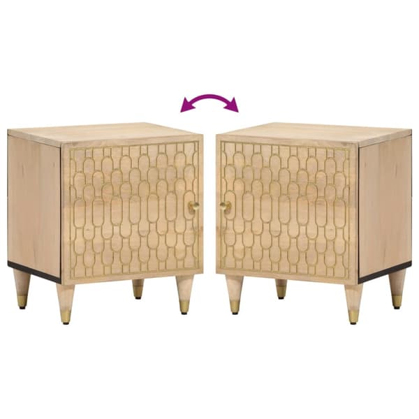 vidaXL Nattbord 2 stk 40x33x46 cm heltre mango