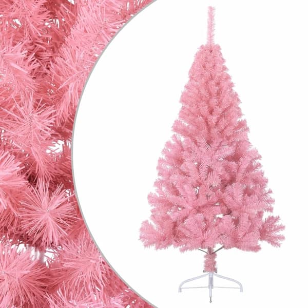 vidaXL Halv plastgran med stativ rosa 150 cm PVC