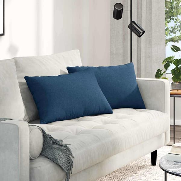 vidaXL Soffkuddar 2 st Blå 60 x 40 cm tyg
