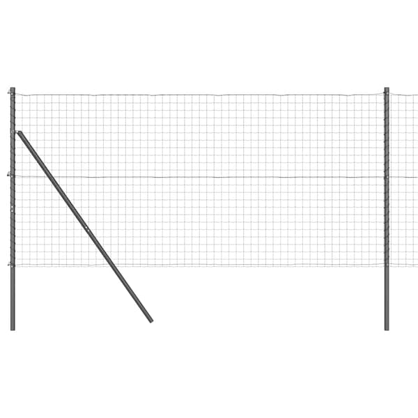 vidaXL Stängsel med stolpe Grå 1,2 x 25 m Stål och PVC