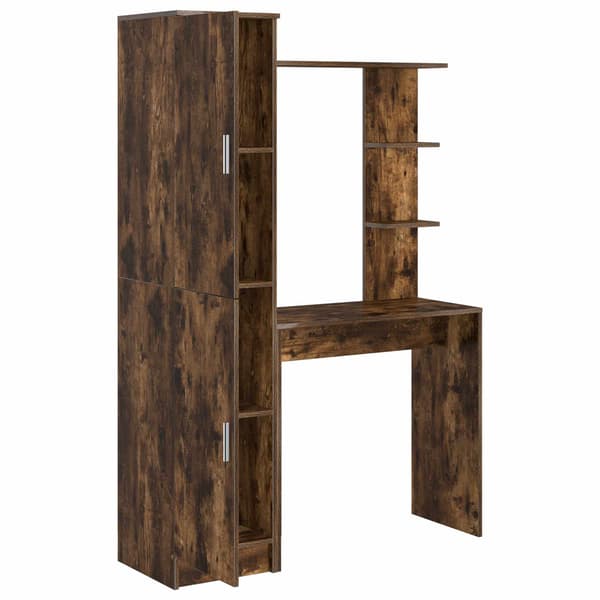 vidaXL Skrivebord 2 pcs Røkt eik
