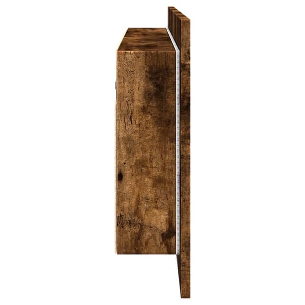 vidaXL LED-speilskap til baderom røkt eik 100x12x45 cm