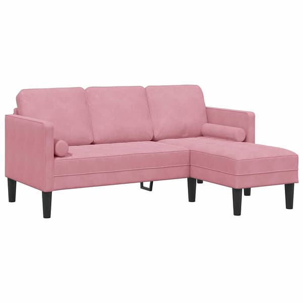 vidaXL Soffset med kudde 2 pcs Rosa Polyester