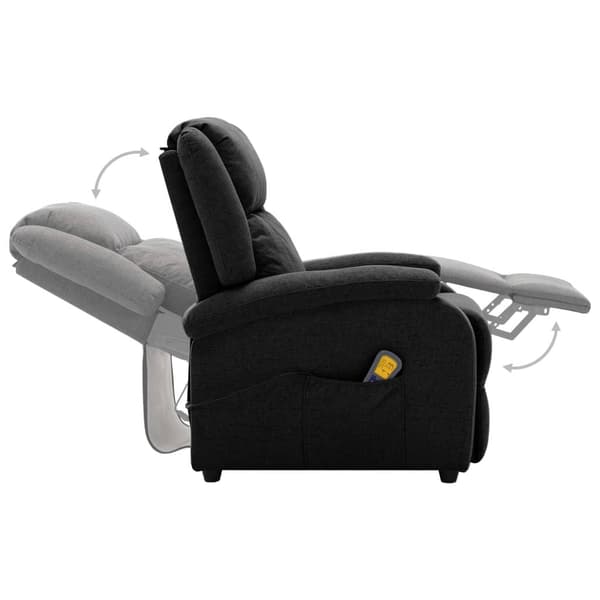 vidaXL Massagefåtölj svart tyg