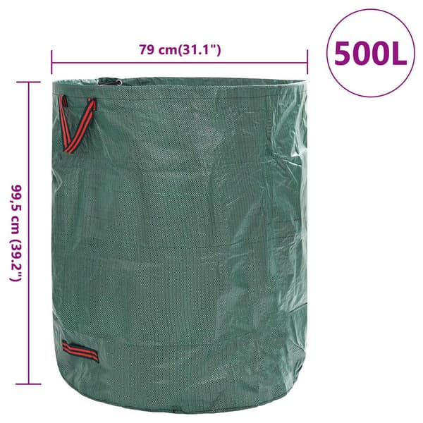 vidaXL Grön Polypropylen Stor Hopfällbar Sopsamlingsbag Cylindrisk