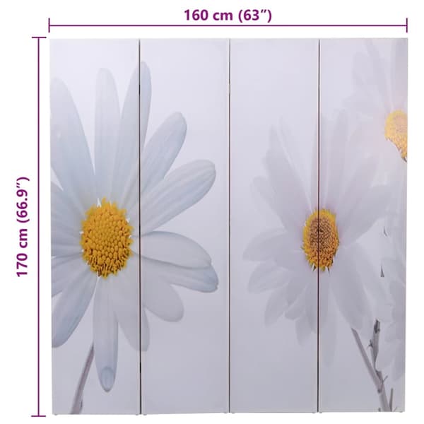 vidaXL Vikbar rumsavdelare 160x170 cm blomma