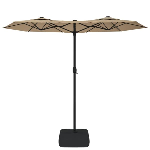 vidaXL Parasoll dobbelt hode gråbrun 316x240 cm