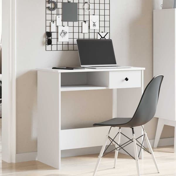 vidaXL Skrivebord hvit 80x40x75 cm sponplate