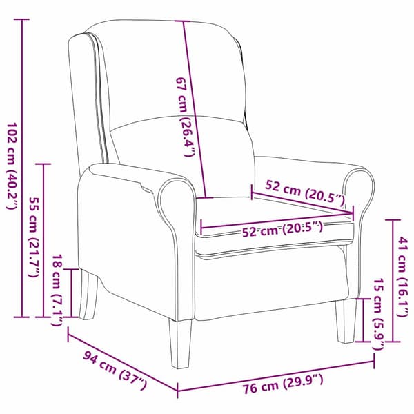 vidaXL fåtölj Svart tyg