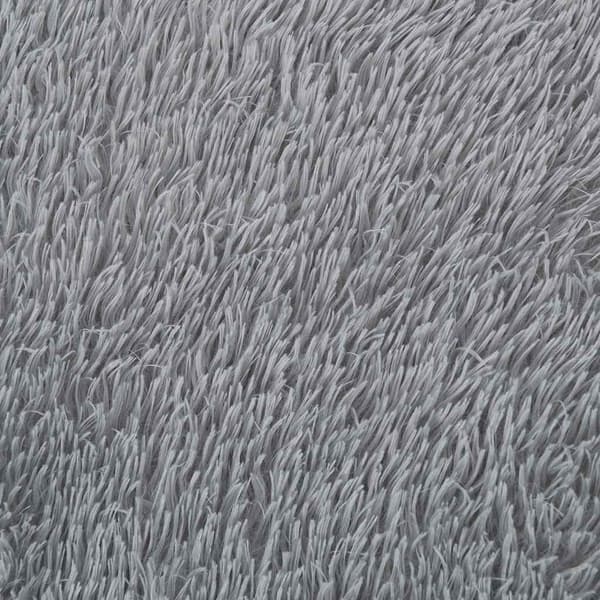 vidaXL Flossteppe med lang luv NAVARRA sølvgrå 300x200 cm polyester