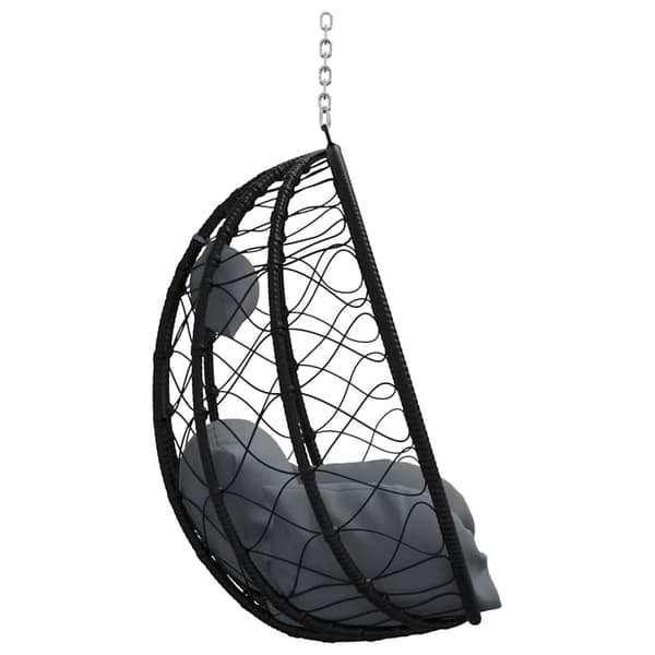 vidaXL Hängande Äggstol Korg utan Stativ Antracit Poly Rattan
