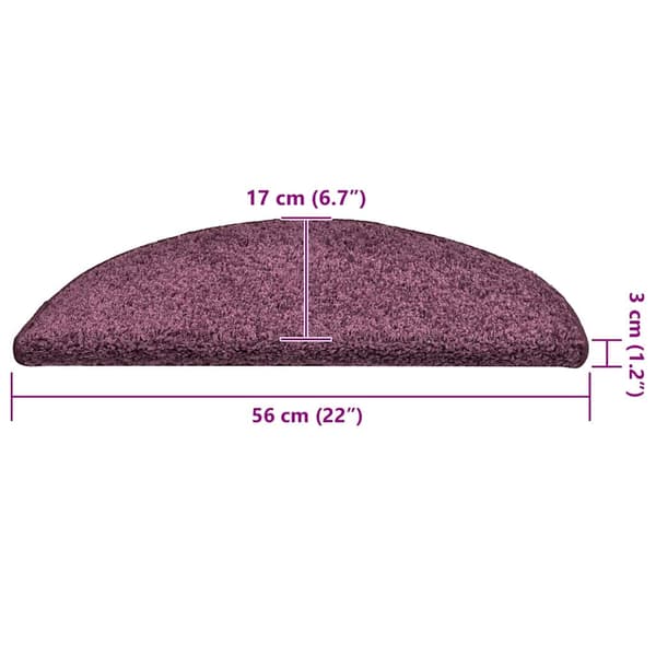 vidaXL Trappetrinnstepper 15 stk mørkelilla 56x17x3 cm