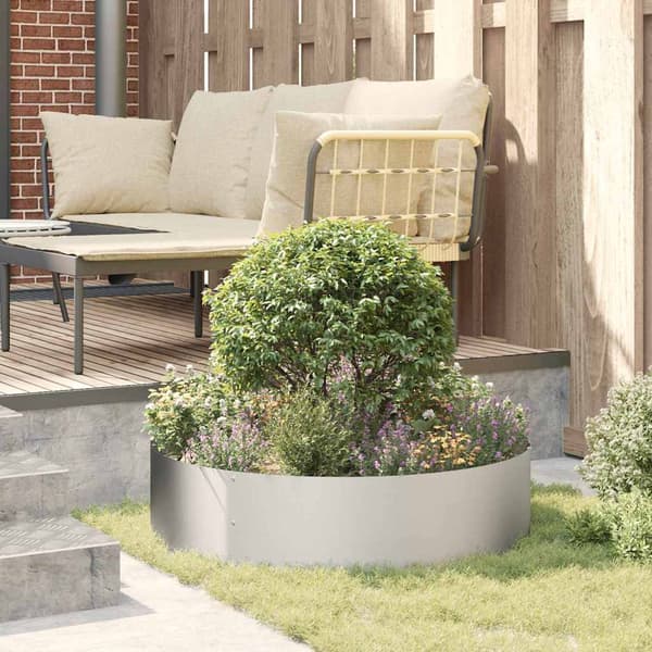 vidaXL Plante ring sølv 80 x 80 x 12 cm Rustfritt Stål