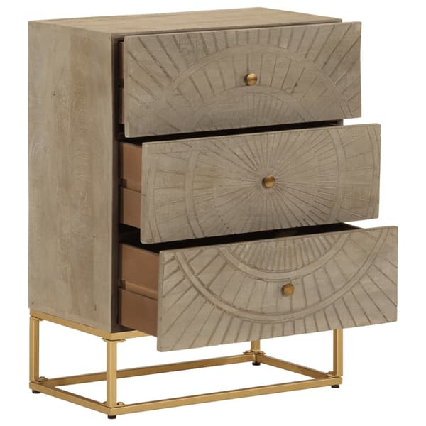 vidaXL Kommode 55x30x76 cm heltre mango og jern