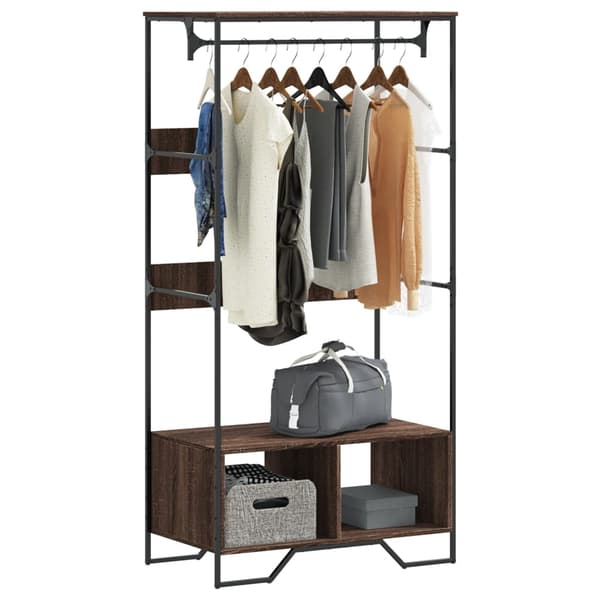 vidaXL Garderobe brun eik 90x50x180 cm konstruert tre