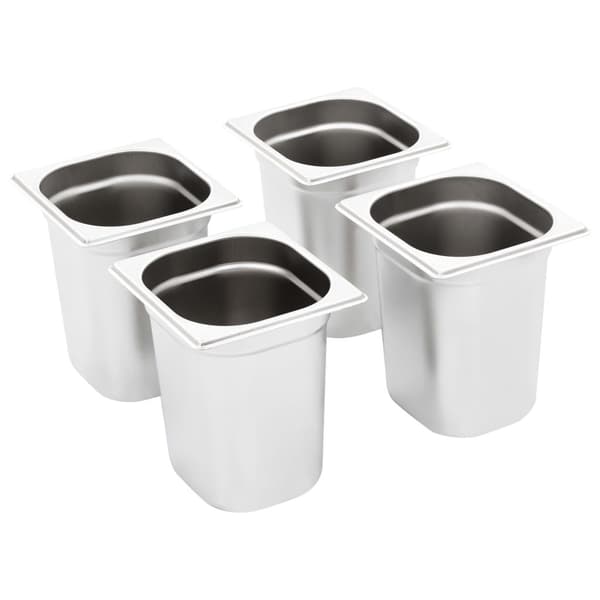 vidaXL Gastronormbeholdere 8 stk GN 1/6 200 mm rustfritt stål