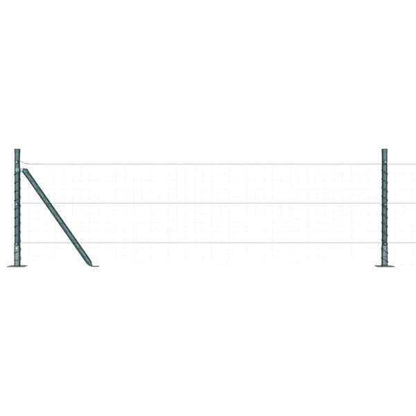 vidaXL Stängselstolpe 13 pcs Grön Stål
