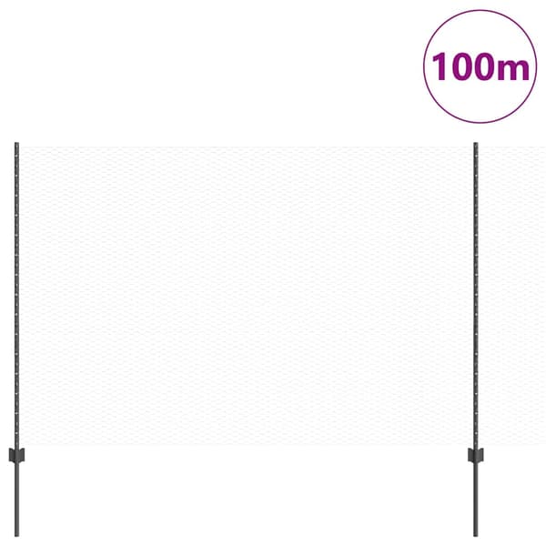 vidaXL Gjerde med innlegg. Grå 1.6 x 100 m Stål