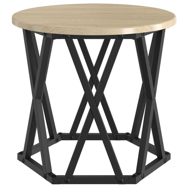 vidaXL Nesting Sidebord 3 pcs Sonoma eik Konstruksjonsvirke og stål