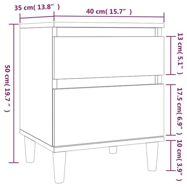 vidaXL Sängbord 2 st vit 40x35x50 cm
