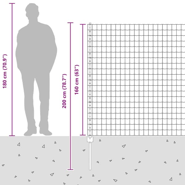 vidaXL Gjerde med stolpe sølv 1,6 x 10 m Stål