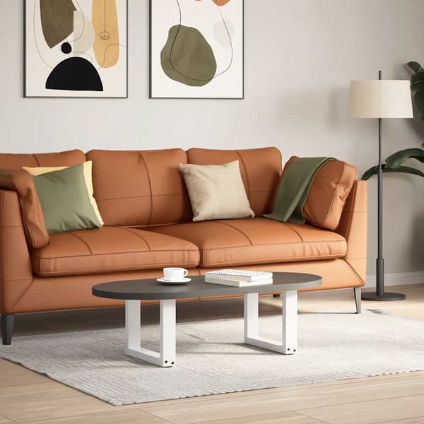 vidaXL Soffbordsben U-formade 2 st vit 40x(30-31) cm stål