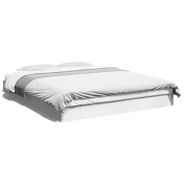 vidaXL Sängram vit 150x200 cm konstruerat trä
