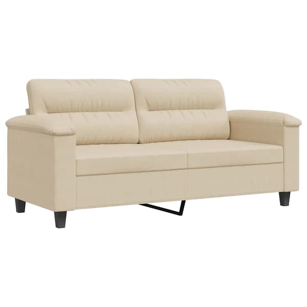 vidaXL 2-sitssoffa gräddvit 140 cm mikrofibertyg