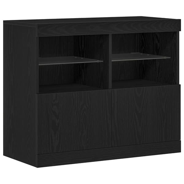 vidaXL Sidoenhet Svart ek Konstruerat trä, MDF Medium Buffé