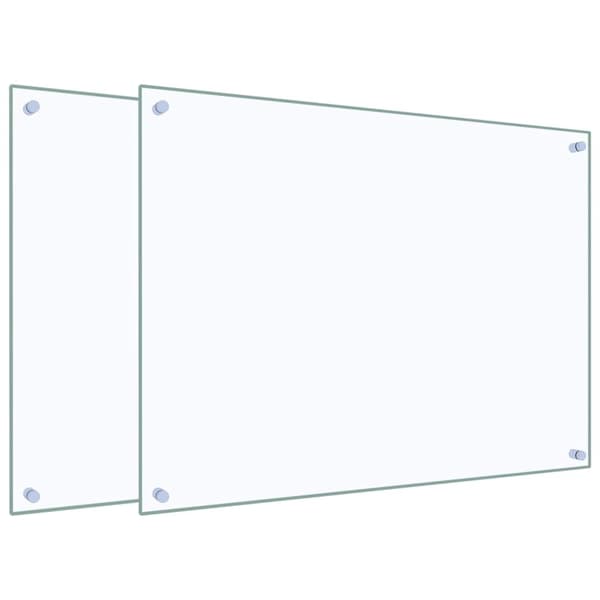 vidaXL Stänkskydd 2 st transparent 80x60 cm härdat glas