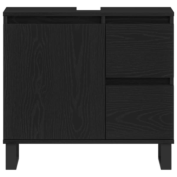 vidaXL Baderomsvaskeskap Svart Eik 65 x 33 x 60 cm Konstruert tre