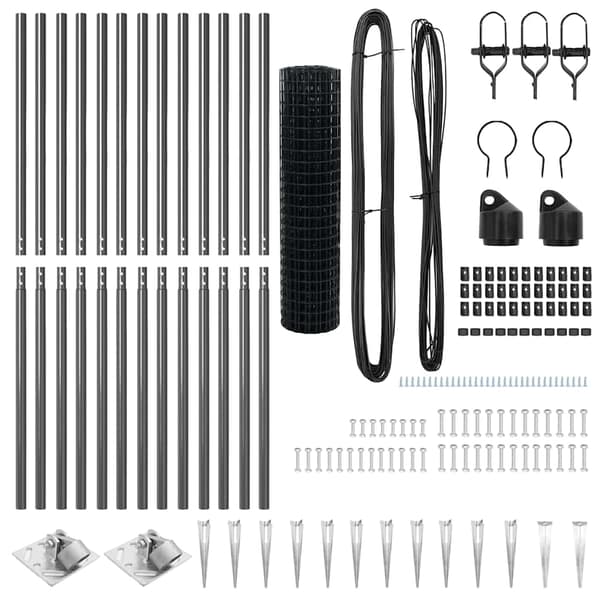 vidaXL Gjerde med innlegg. Grå 1.2 x 25 m Stål