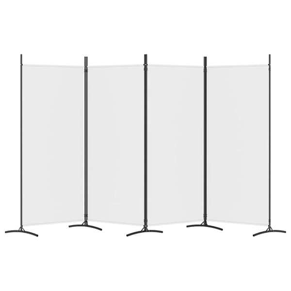 vidaXL Romdeler 4 paneler hvit 346x180 cm stoff
