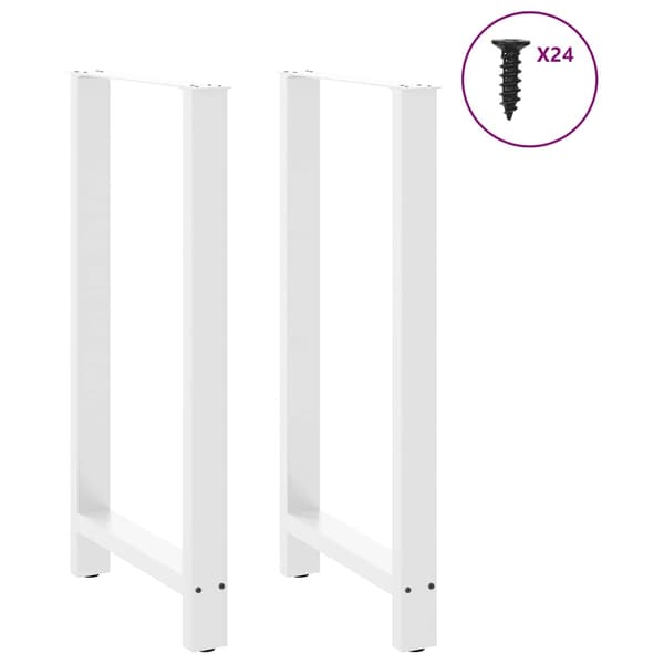 vidaXL Soffbordsben vit 2 st 60x(110-111) cm stål