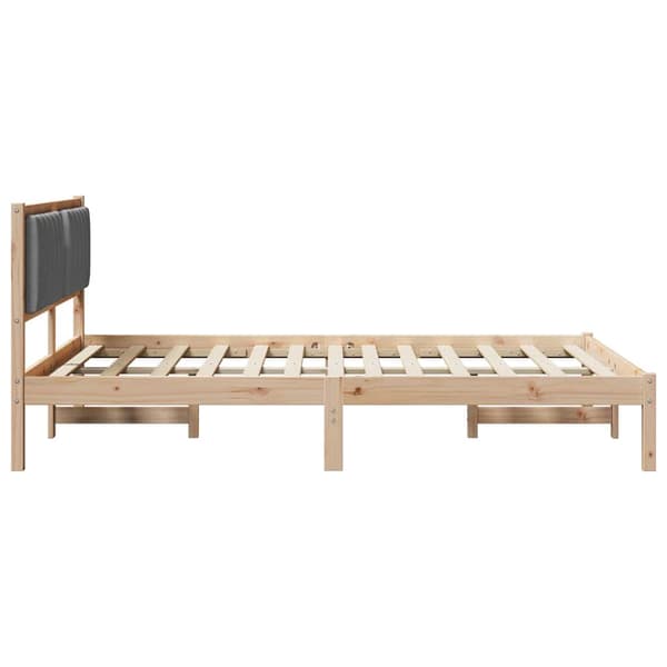 vidaXL Sängram med Vadderad Sänggavel Mörkgrå 135 x 190 cm