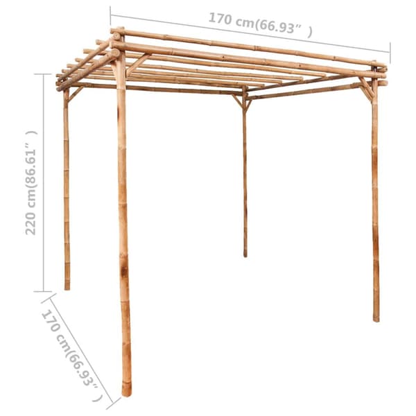 vidaXL Pergola bambu 170x170x220 cm