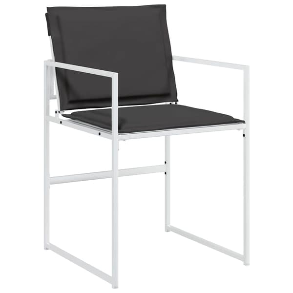 vidaXL Trädgårdsmöbelset 9 pcs Vit Pulverlackerat stål