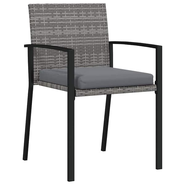vidaXL Trädgårdsmöbelset 6 pcs Grå Pulverlackerat stål
